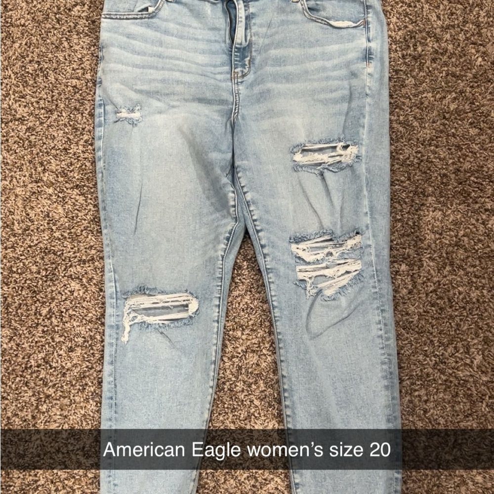 American Eagle Outfitters Blue Skinny Jeans Distressed